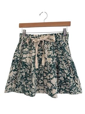 The GREAT The Pastoral Floral Tiered Mini Skirt Elastic Drawstring Waist NEW